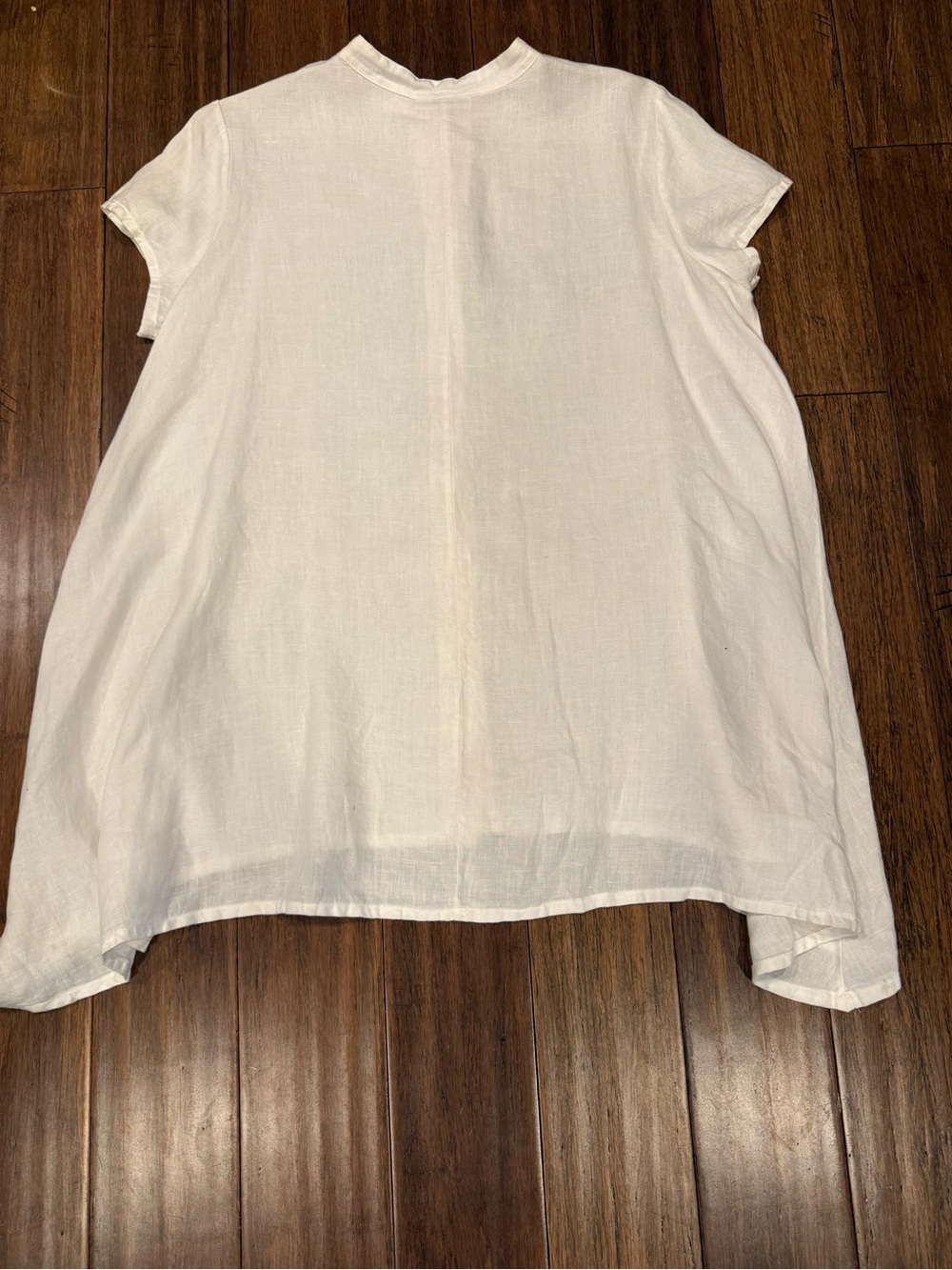 Bryn Walker White Linen Short-Sleeve Button-Front Tunic - Picture 8 of 8